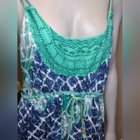 Nine West Blue and Green Patterned Maxi Dress - Picture 11 of 15